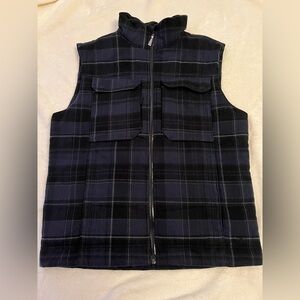 Columbia Men’s Omni-Heat Puffer Vest - Blue Plaid - Down & Feather Fill - Size L